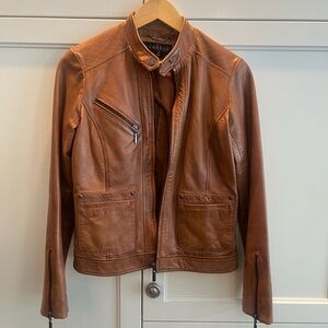 Leather moto jacket